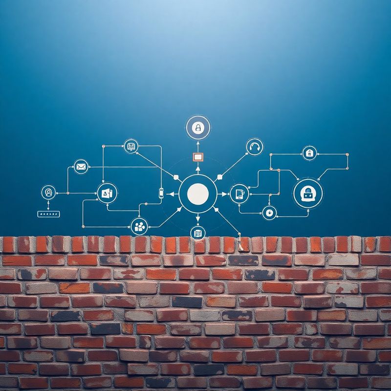 Wizualizacja workflow automatyzacji na indygo tle